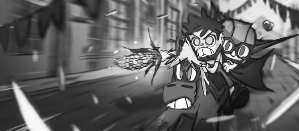 Storyboard panel provided by Ivan Freire.