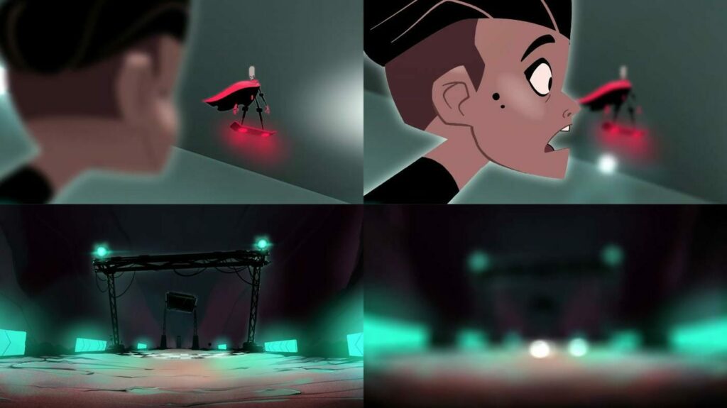 Screenshots of the bokeh blur close depth of field effect in the demo video for for Harmony 22.