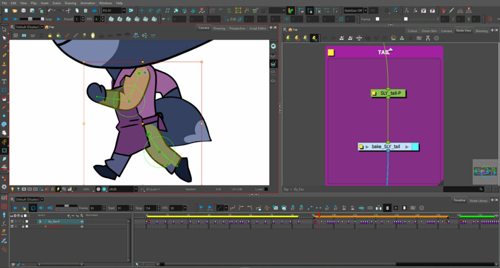Manipulating Game Bone deformers built into the arms and legs of a character rig in Harmony 22 Gaming.