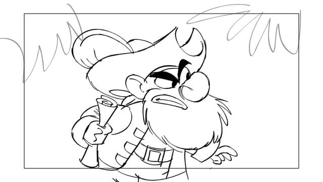 The protagonist of Booty Call. Storyboard panel provided by Tim Hodge.