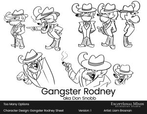 Rodney's questions take on a life of their own in 'Don Snobb.' Drawn by Liam Brosnan.